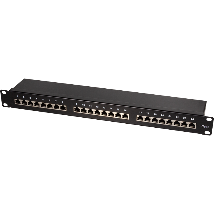 Patch Panel Cat6 1U 19 inch 24 porturi Black