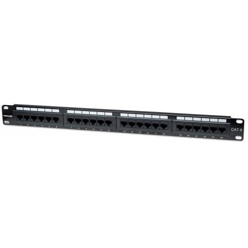 Patch Panel Cat6 UTP 1U 19 inch 24 porturi Black