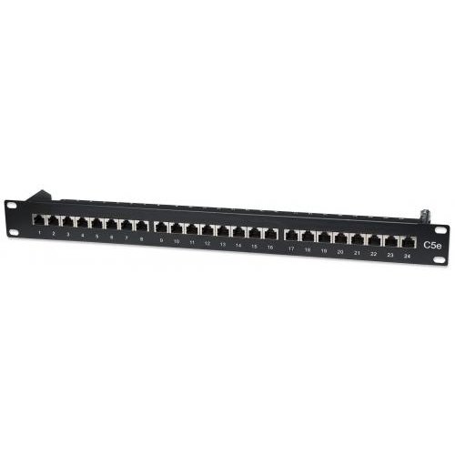 Patch Panel Cat6 FTP 1U 19 inch 24 porturi Black