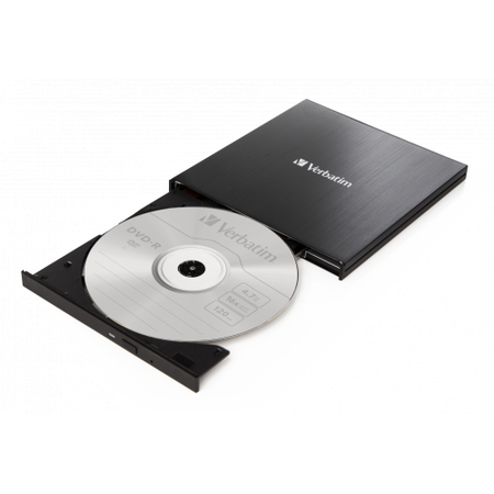 CD/DVD Writer Verbatim Slimline USB 3.2 Gen1/USB-C Negru