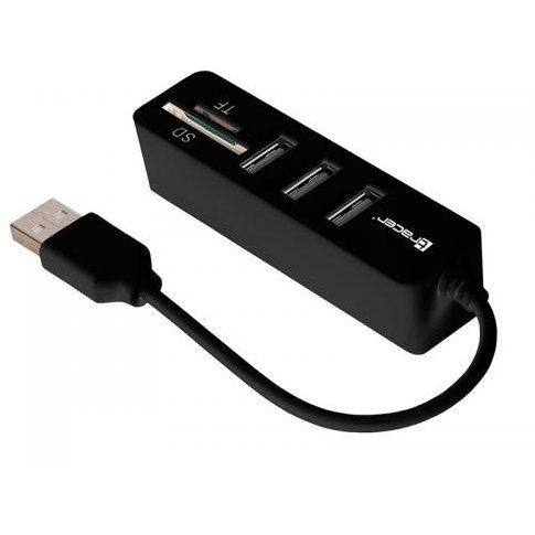 Card Reader TRAPOD45693 cu Hub USB 2.0 Negru