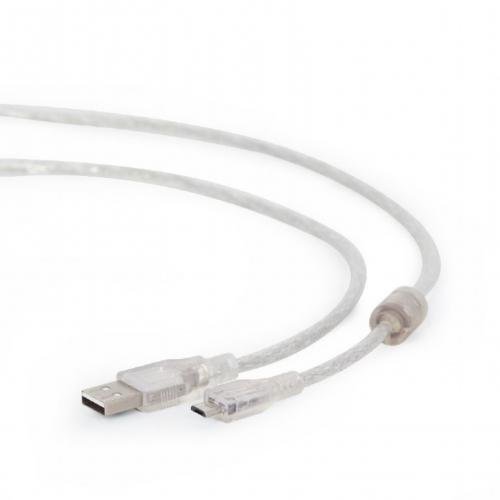 Cablu de date USB - MicroUSB 1.8m Clear