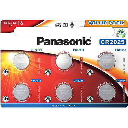 Baterii Panasonic Lithium Coin CR-2025L 6 bucati