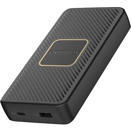 Baterie externa portabila Dual Port 15000 mAh Incarcare Wireless Qi Fast Charge Cablu inclus Negru