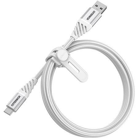 Cablu pentru incarcare si transfer de date Premium USB/USB Type-C 1m Alb