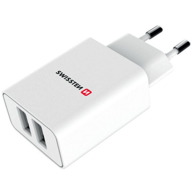 Adaptor priza 22 Alb 2USB/2A