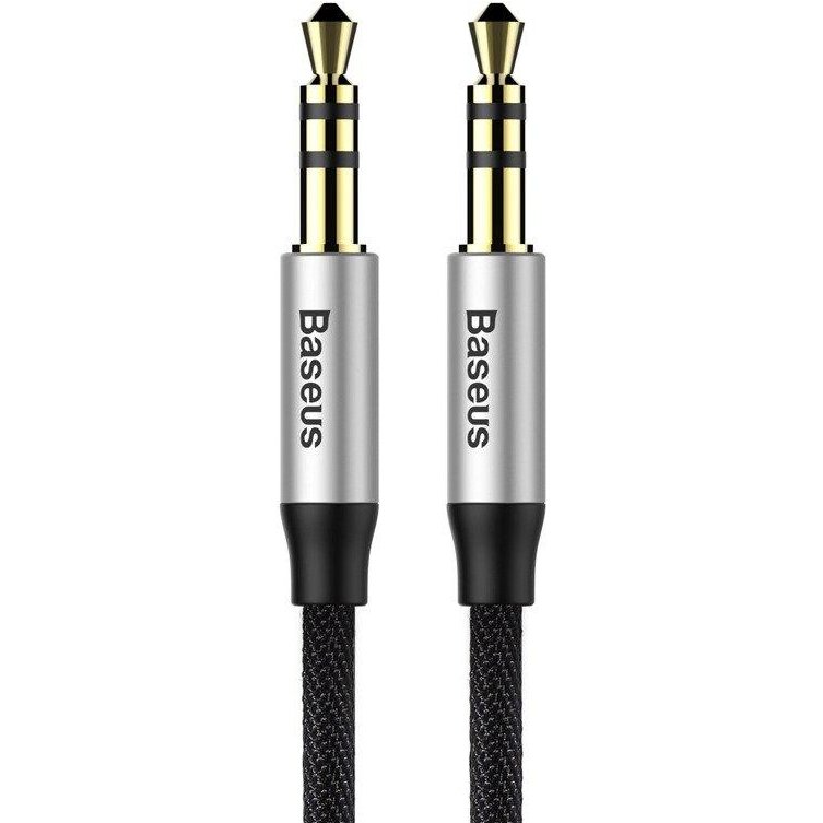 Cablu de date Yiven M30 mini jack 3,5 mm AUX, 1m, Negru/Argintiu