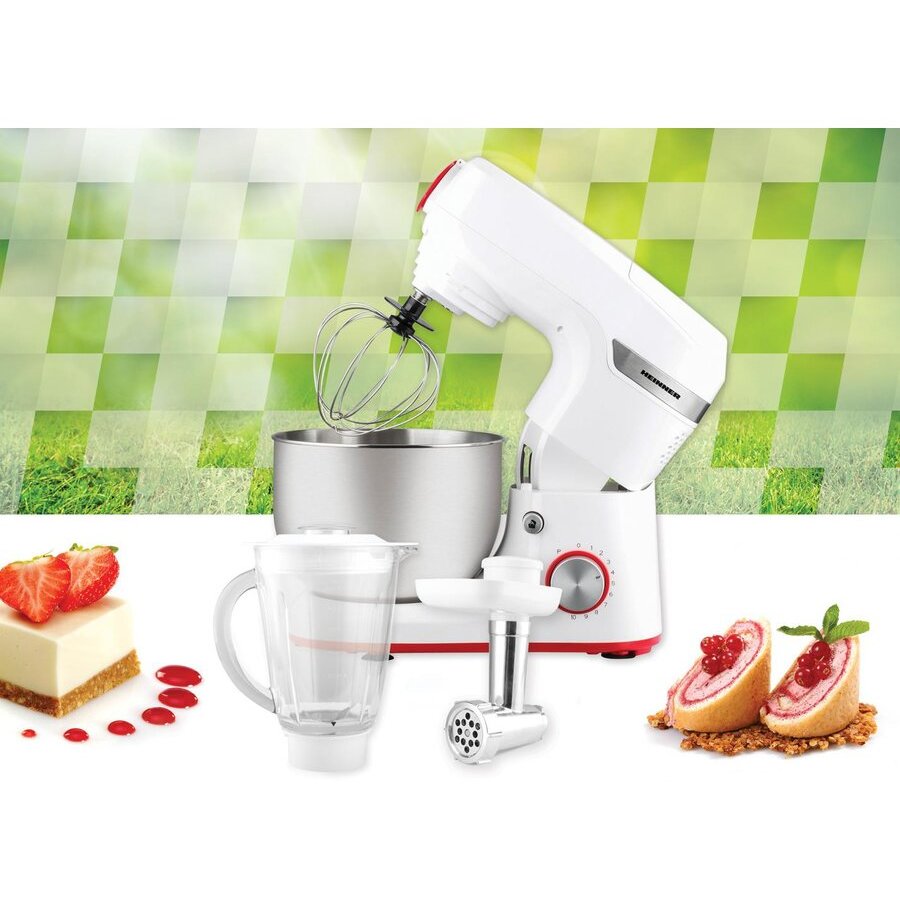 Robot de bucătărie Heinner HPM-1000WH 5.5 Litri 10 viteze + Pulse 1000W Alb — imaginea 2