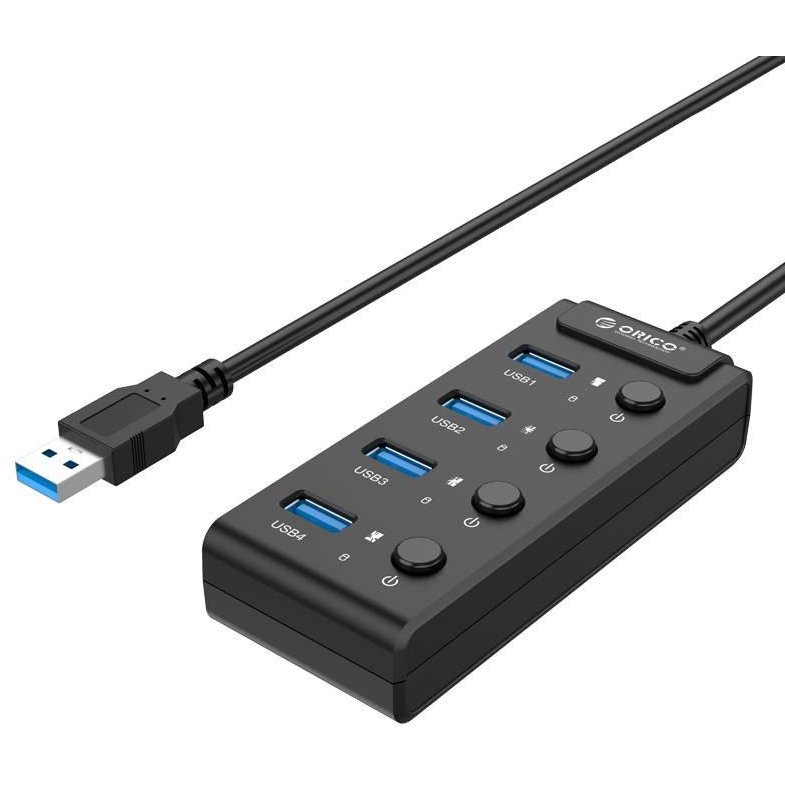 Adaptor HUB 4-in-1 USB - 4x USB 3.0 Negru