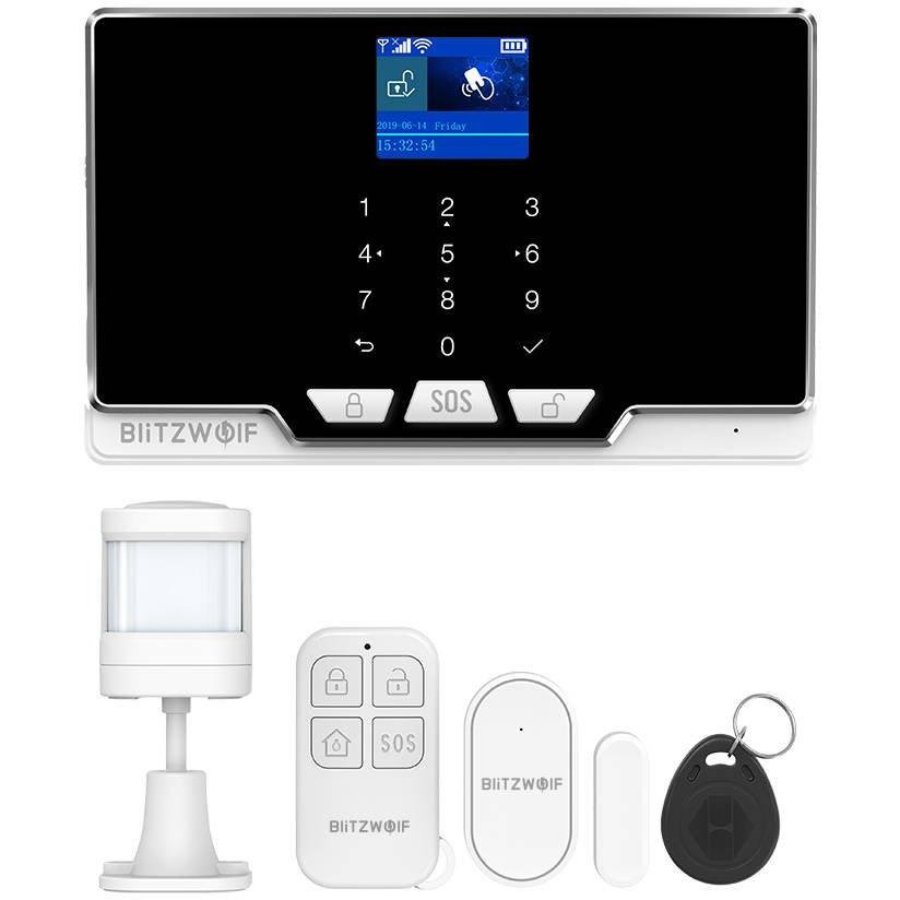 Sistem de securitate cu alarma BW-IS6 Set WiFi 2G RF 433MHz Alb