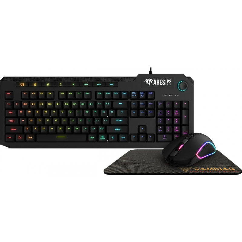 Kit gaming tastatura + mouse + mousepad Ares P2 RGB Black