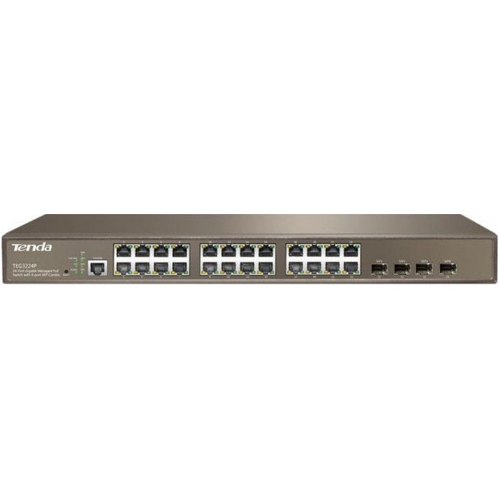 Switch TEG3224P 24 porturi Gigabit PoE 4 x SFP Black
