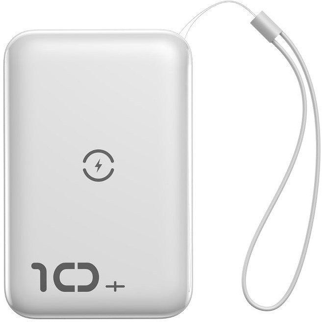 Baterie externa portabila Mini S Bracket Incarcare Wireless 10000 mAh White