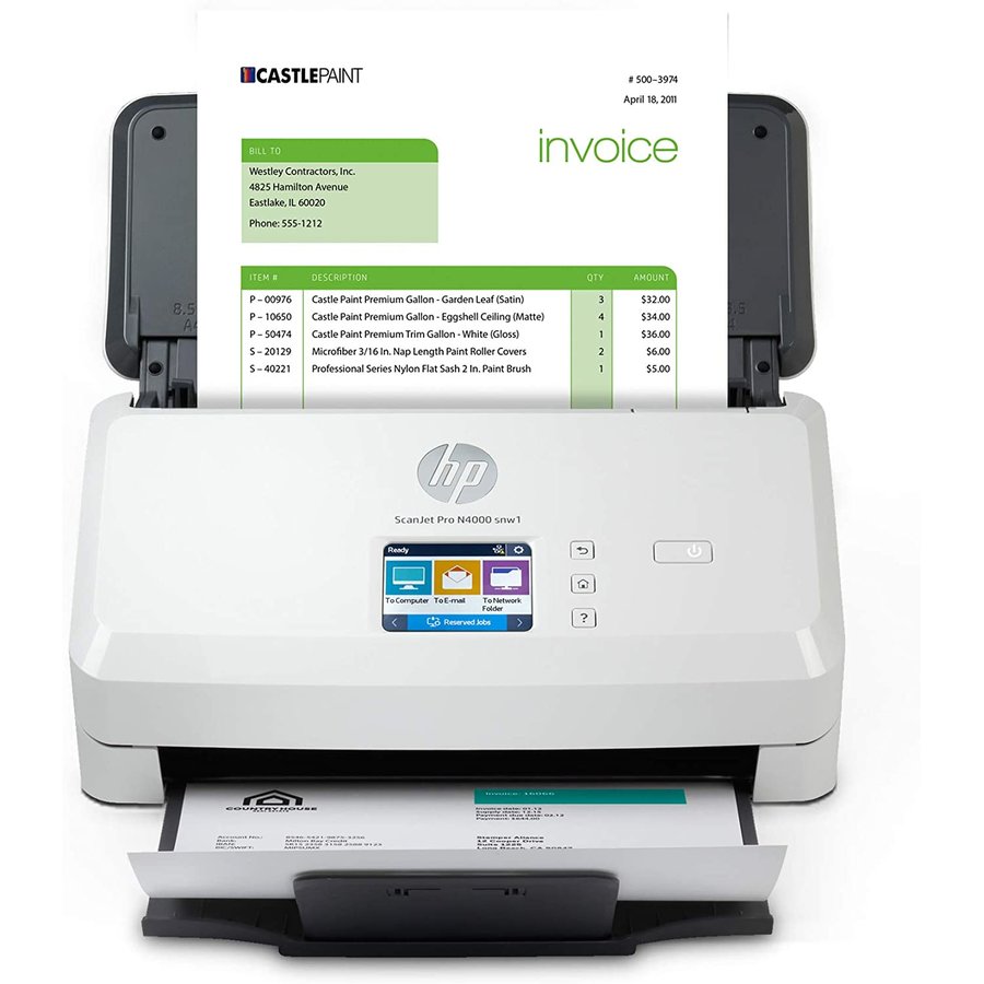 Scanner documente HP ScanJet Pro N4000 snw1 Rețea USB A4 Alb — imaginea 2