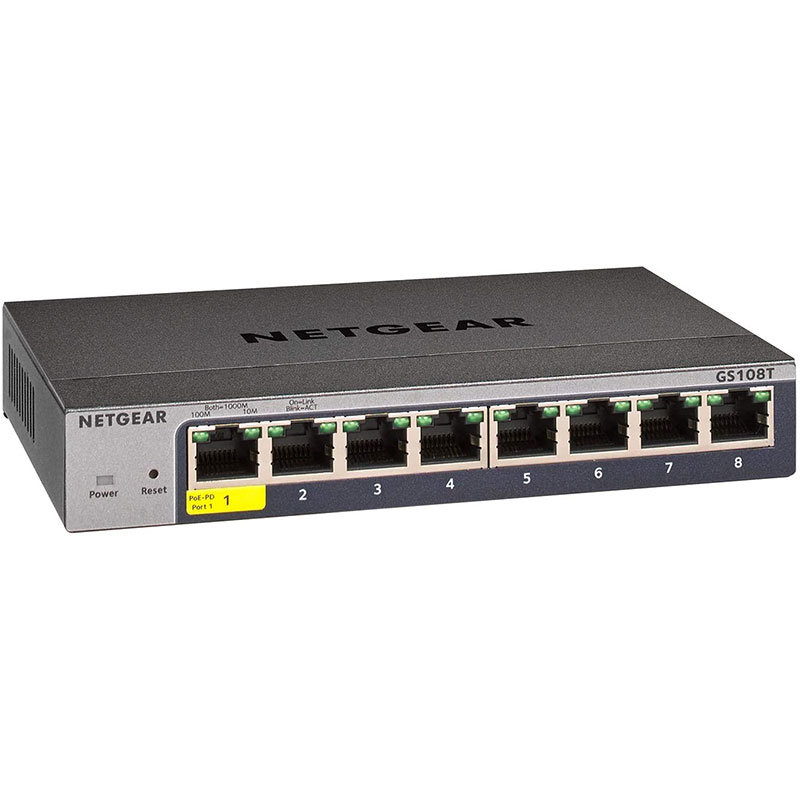 Switch GS108T-300PES ProSafe Smart 8-Port Gigabit Metal 1xPoE PD