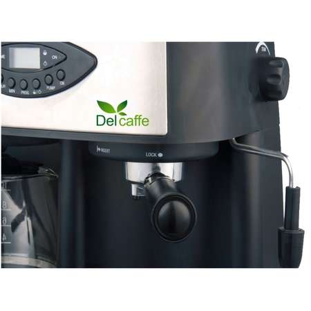 Espressor Del Caffe CoffeeShot 3 in 1 15 bari 1.25 l Functie spumare Programare Negru/Inox