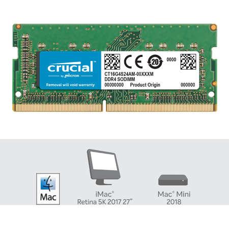 Memorie laptop Crucial 16GB DDR4 2400MHz CL17 1.2V pentru Mac