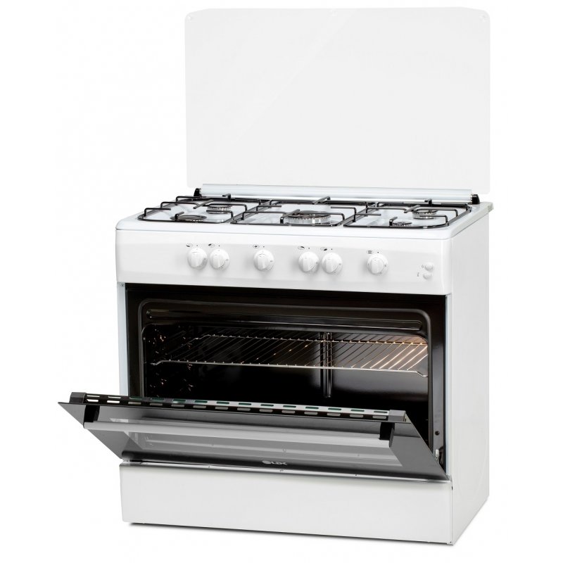 Aragaz 6090 GRAI WH RMV LPG gaz 5 arzatoare Grill Rotisor 90 cm Alb