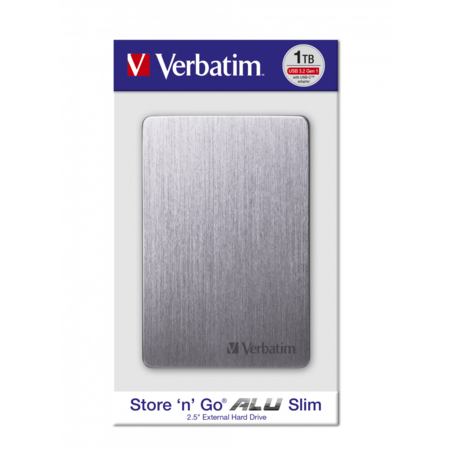 Hard disk extern Verbatim Store n Go Alu Slim 1TB USB 3.2 2.5 inch Space Grey