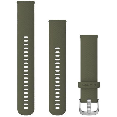 Accesoriu smartwatch Quick Release 20 mm Silicon Silver / Moss Green