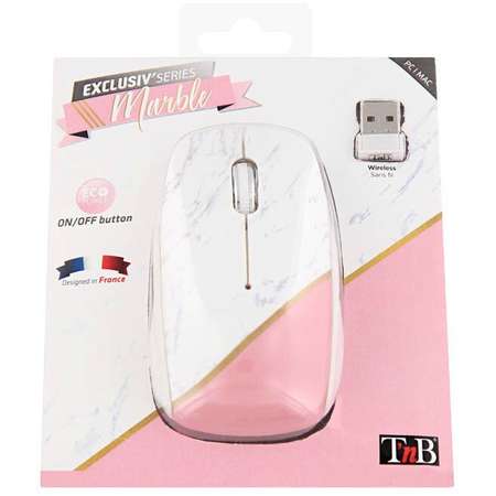 Mouse TnB USB Wireless Exclusiv Mouse White-Pink