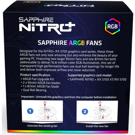 Cooler VGA Sapphire ARGB Fans Nitro+ RX 5700 Series