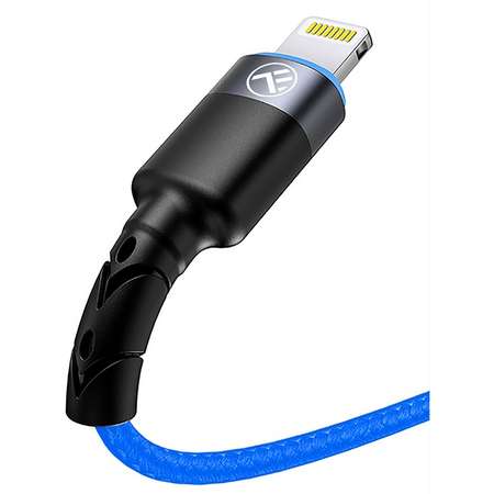 Cablu de date Tellur Lightning cu LED 3A nailon 1.2m Albastru