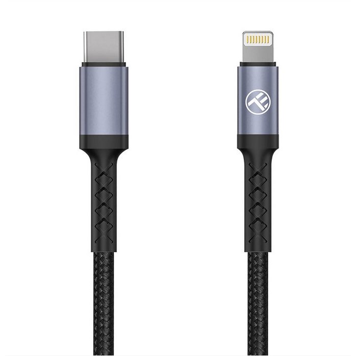 Cablu de date Tellur Type-C la Lightning 2A PD18W 1m nailon Negru — imaginea 3