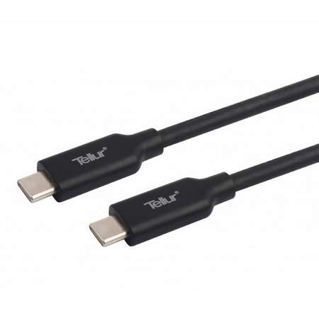 Cablu de date Tellur Type-C la Type-C USB 3.1 Gen 2 10Gbps 1m 5A Negru