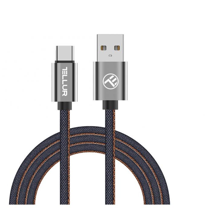 Cablu de date Denim Type-C 1m Albastru