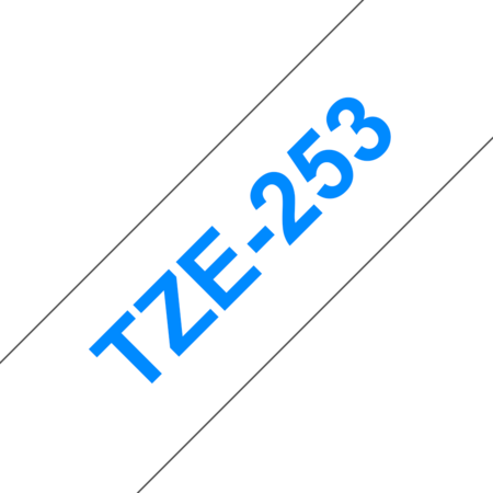 Banda laminata TZe-253 24mm 8m pentru imprimante Brother P-touch TZ / TZe Albastru pe Alb