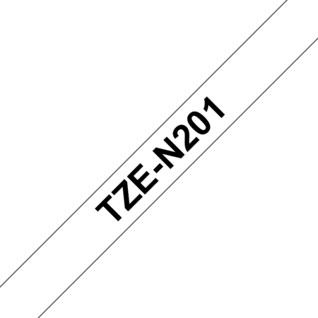 Banda nelaminata TZe-N201 3.5mm 8m pentru imprimante Brother P-touch Negru pe Alb