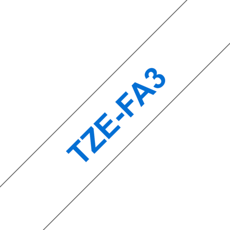 Banda textila TZe-FA3 12mm 3m pentru imprimante Brother P-touch TZ / TZe Albastru pe Alb