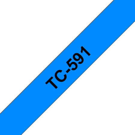 Banda laminata adeziva standard TC-591 9mm 7.7m pentru imprimante Brother P-touch Negru pe Albastru