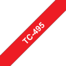 Banda laminata adeziva standard TC-495 9mm 7.7m pentru imprimante Brother P-touch Alb pe Rosu