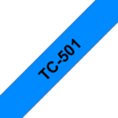 Banda laminata adeziva standard TC-501 12mm 7.7m pentru imprimante Brother P-touch Negru pe Albastru