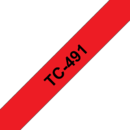 TC-491 9mm 7.7m pentru imprimante Brother P-touch Negru pe Rosu