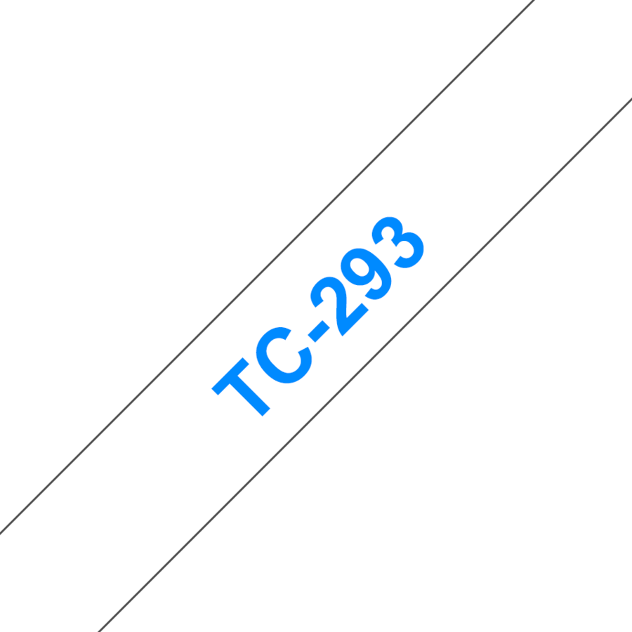 Banda laminata adeziva standard TC-293 9mm 7.7m pentru imprimante Brother P-touch Albastru pe Alb