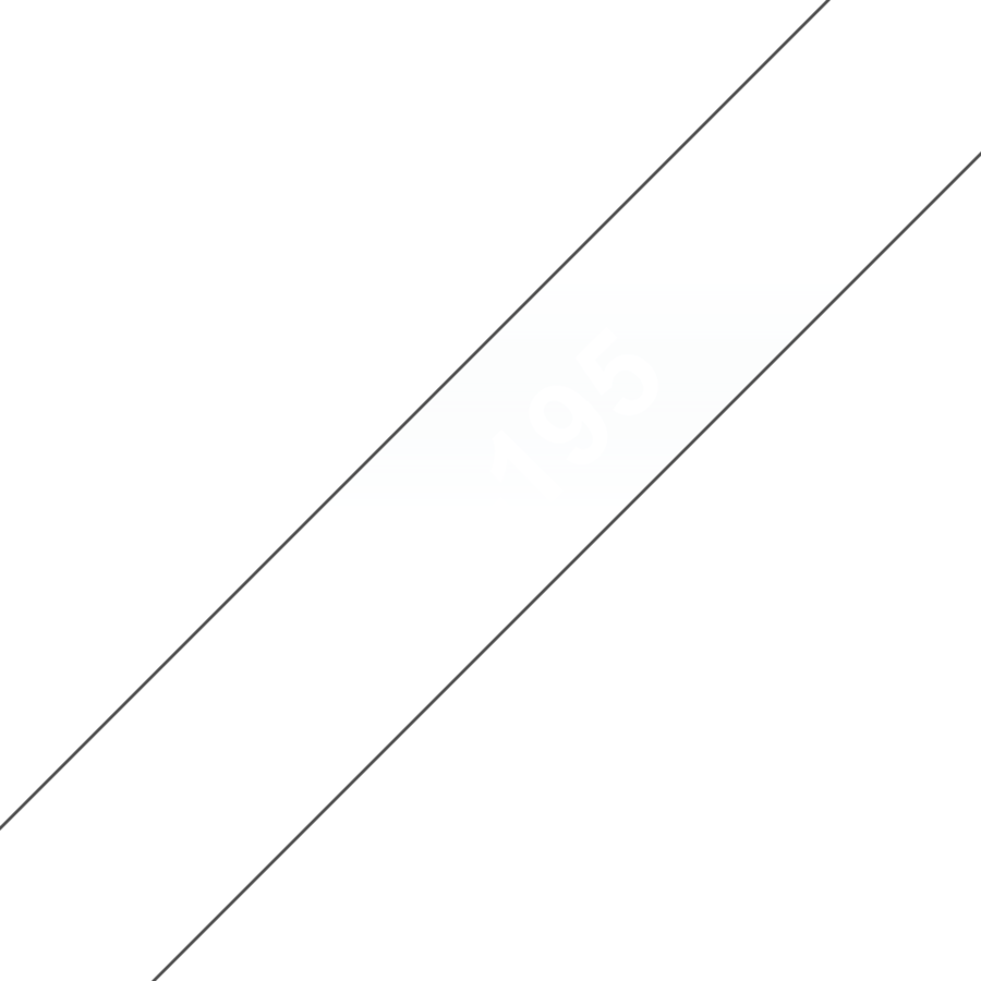 Banda laminată adezivă standard TC-195 9mm 7.7m pentru imprimante Brother P-touch Alb pe Transparent