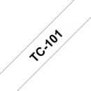 TC-101 12mm 7.7m pentru imprimante Brother P-touch Negru pe Transparent