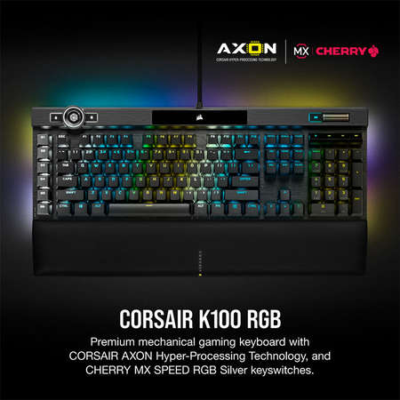 Tastatura gaming Corsair K100 RGB Mechanical CHERRY MX Speed Black