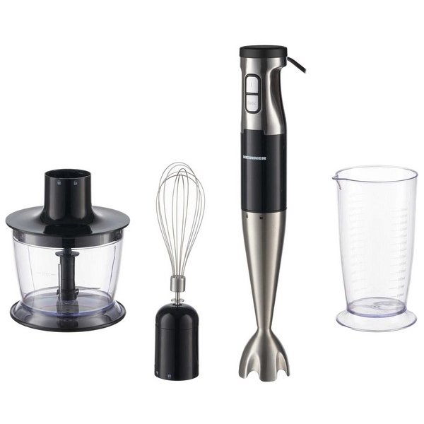 Blender de mana HB-1000XBK 1000W tocator 500ml cana 700ml Negru / Argintiu