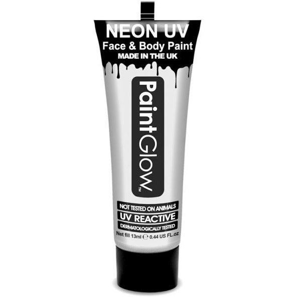 Vopsea UV neon pentru corp si fata fluorescenta Alb 13 ml