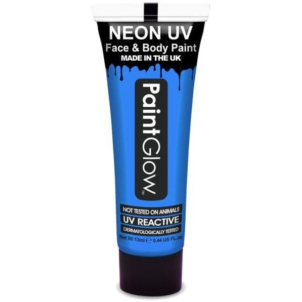 Vopsea UV neon pentru corp si fata fluorescenta Albastru 13 ml
