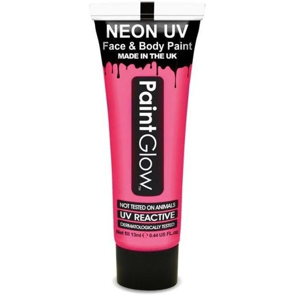 Vopsea UV neon pentru corp si fata fluorescenta Roz 13 ml
