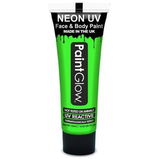 Vopsea UV neon pentru corp si fata fluorescenta Verde 13 ml