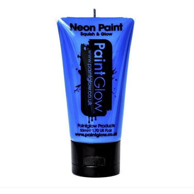Vopsea Neon reactiva UV pentru bodypainting Albastru 50 ml