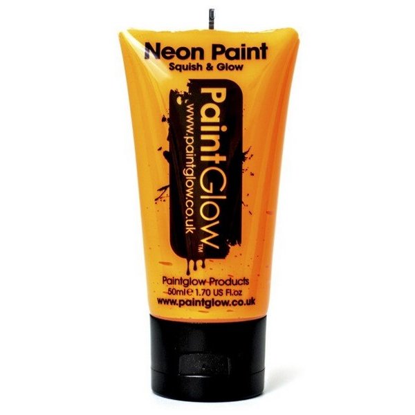 Vopsea Neon reactiva UV pentru bodypainting Portocaliu 50 ml
