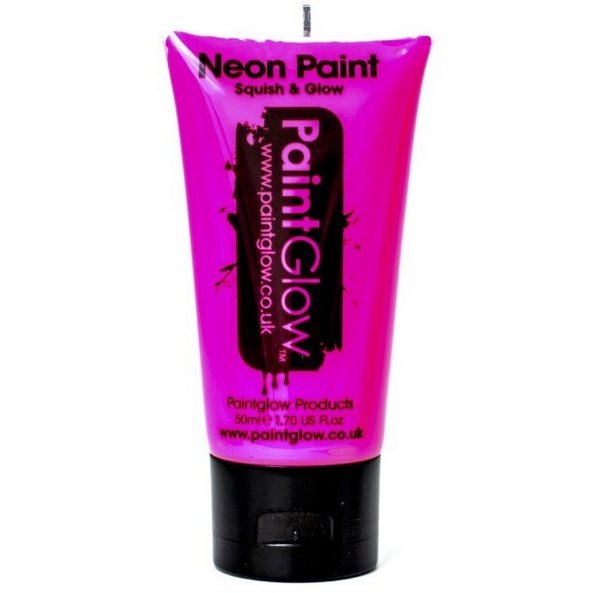Vopsea Neon reactiva UV pentru bodypainting Roz 50 ml