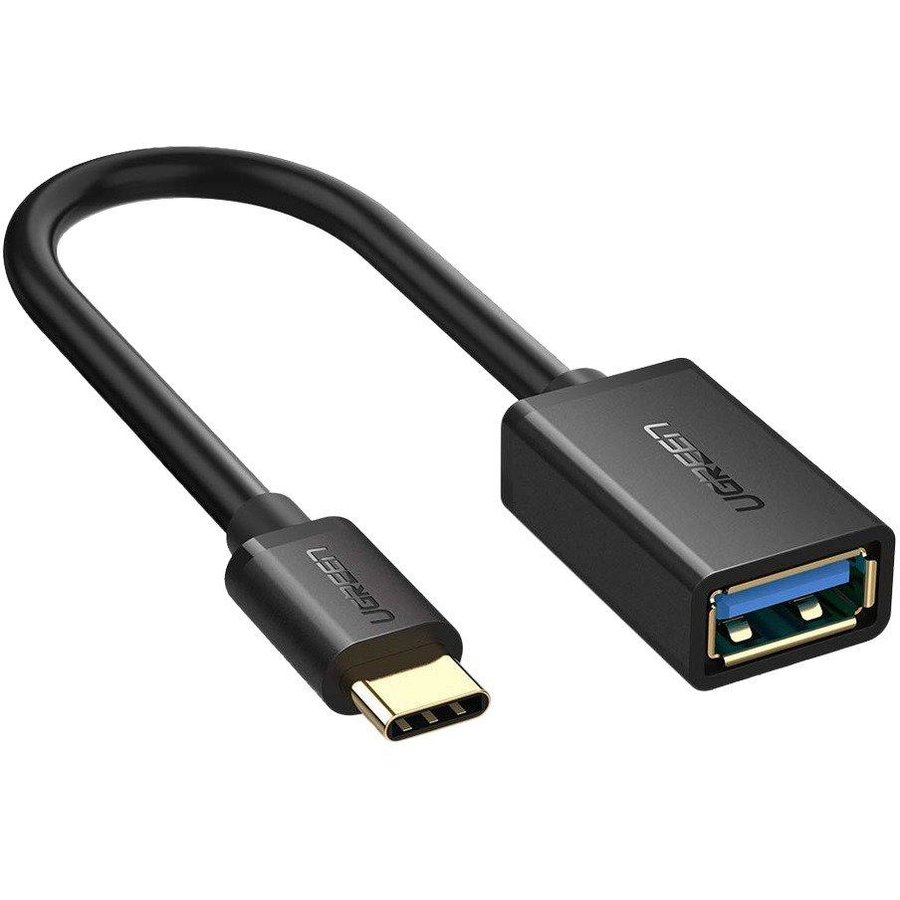 Adaptor OTG US154 USB mama - USB-C tata Quick Charge 3.0 5V 2A 15cm Negru